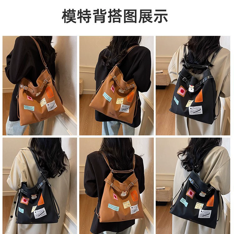 Capacious bucket, cartoon one-shoulder bag, backpack
