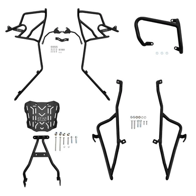 Bumper Rear Tail Rack | Motorcycle bumper - front-bumper-rear-bumper-exhaust-lever-plate-tail-frame-support-rod-black