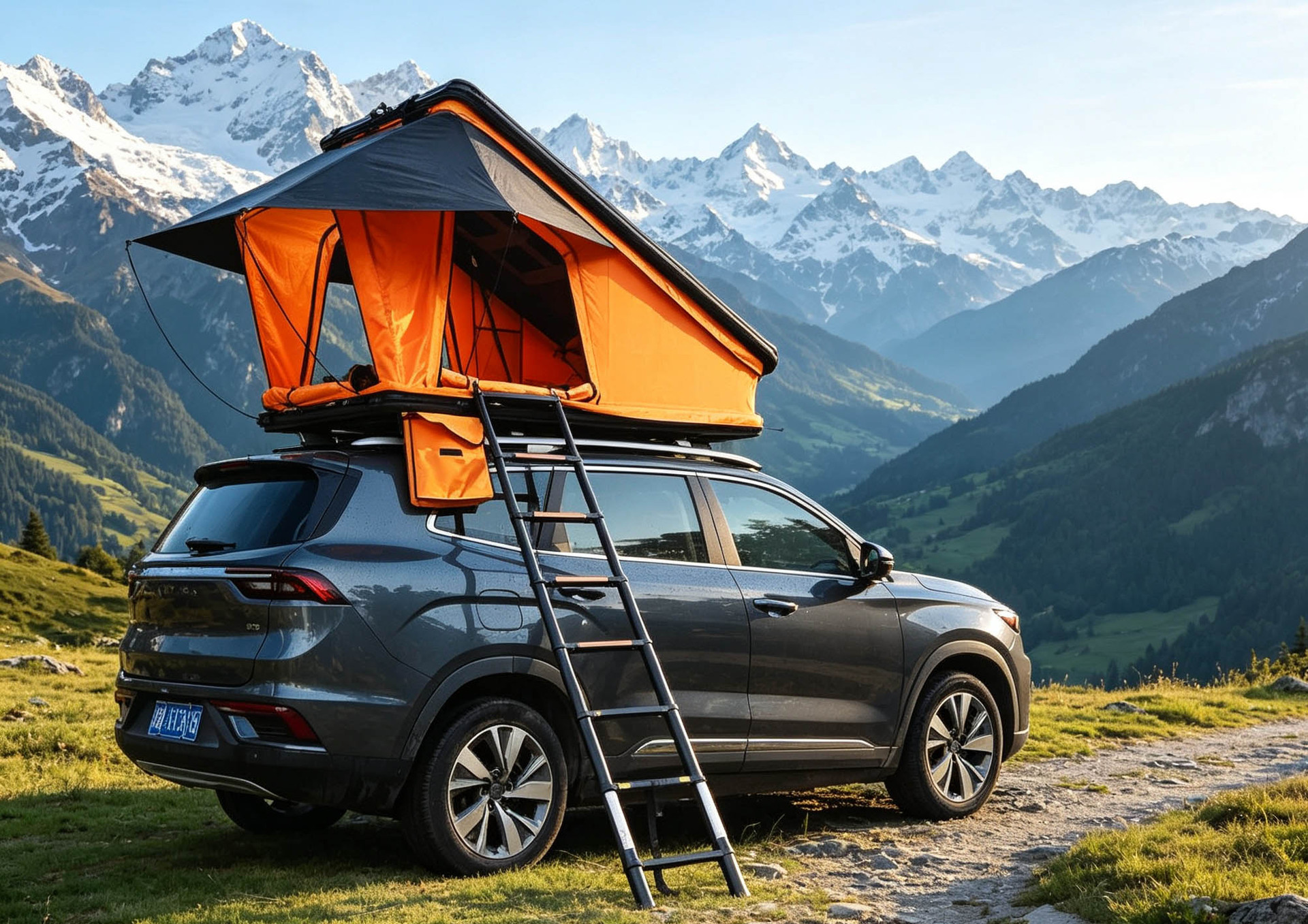 Mountain camping, Jeep, roof tent, suitable for autumn and winter outdoor camping, car tent, windproof and rainproof