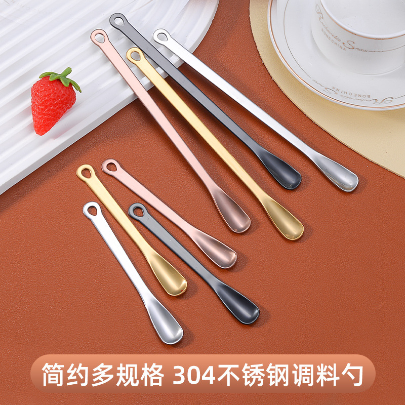 304 스테인레스 스틸 조미료 숟가락 미니 조미료 분말 작은 숟가락 짧은 손잡이 커피 혼합 숟가락 디저트 아이스크림 스푼