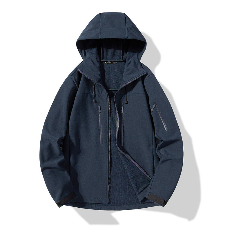 Outdoor Soft Shell Jacket New Single-Layer Three-Proof Hooded Jacket Windproof Waterproof Jacket Functional Mountaineering Jacket Outdoor Soft Shell Jacket New Single-Layer Three-Proof Hooded Jacket Windproof Waterproof Jacket Functional Mountaineering Jacket