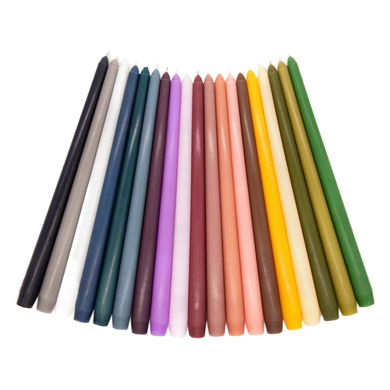 Venta al por mayor 40 colores 30cm rama banquete de boda color europeo barra larga vela sin fragancia libre de humo cuatro paquete