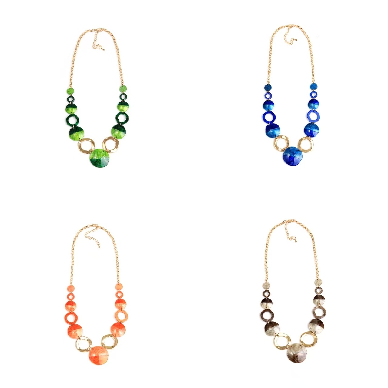 Ketting met acryl cirkels en color-block voor dames_voghion.com