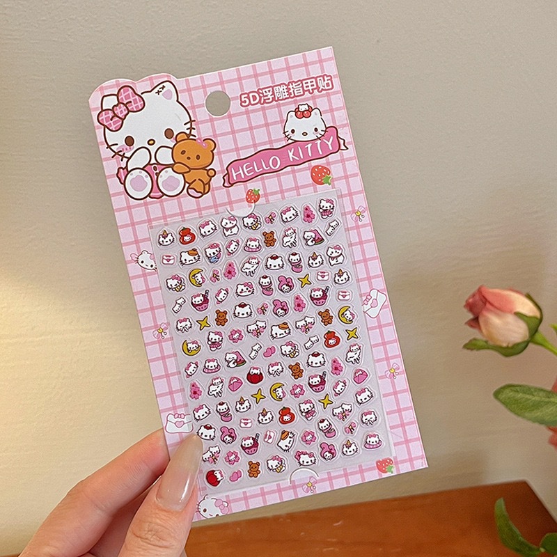 Uñas postizas removibles para niñas, en caja, con diseños de dibujos animados, pegatinas de uñas exquisitas, piezas de uñas.