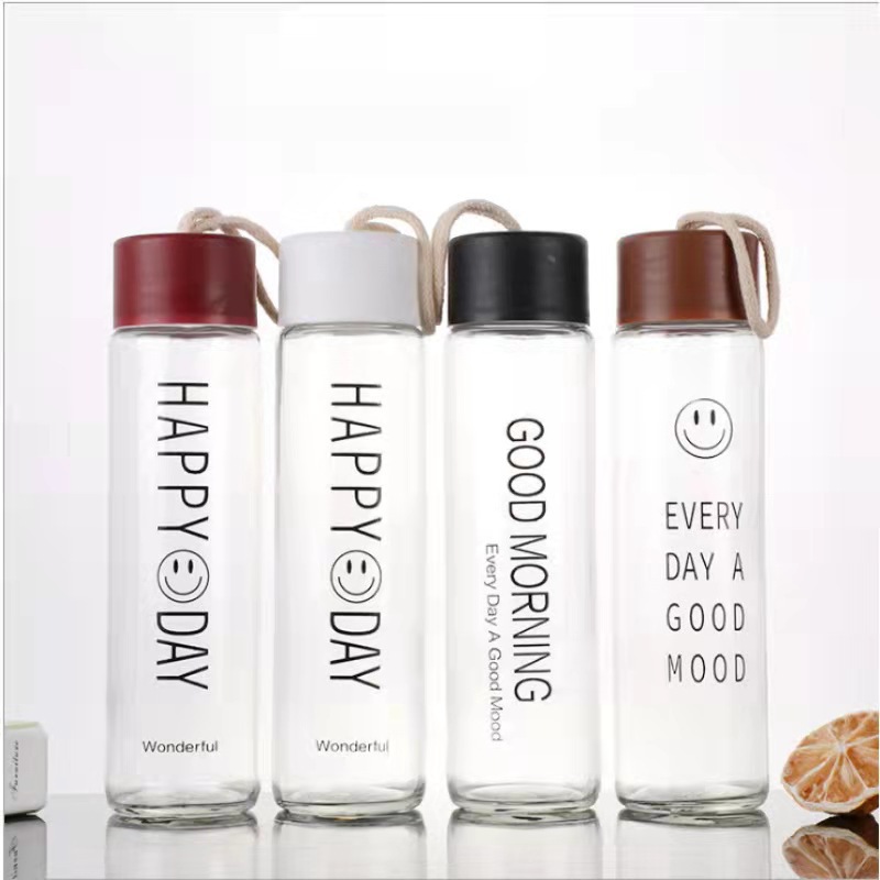 Internet celebrity smiling face casual cup ins style frosted cup store celebration advertising gift glass water cup with printed logo