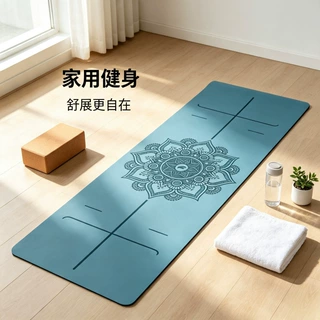 C03光面土豪垫专业健身垫家用地垫加宽pu橡胶瑜伽垫防滑瑜珈垫子