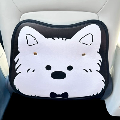 Suitable for Geely Xingyue car seat back anti-kick pad, cute cartoon interior decoration, leather protective accessories for women (Chair back anti-kick pad) - 3d-west-highland-anti-kick-mat
