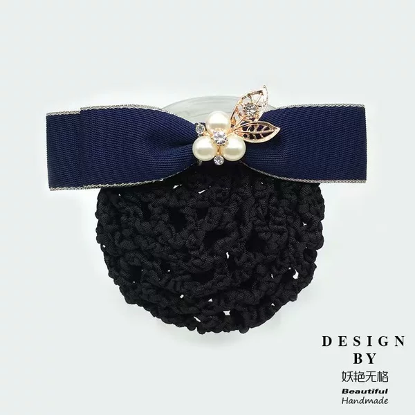 Professional Hair Accessories Korean Style Bank Nurse Flight Attendant Hair Clip Hotel Accessories Hair Net Bowknot Waiter Hair Net