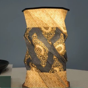 Qianli Jiangshan Cultural and Creative Night Light Creative Chinese Style Folding Rotating Lamp Paper Carved Book Lamp Fixed Ornament Gift