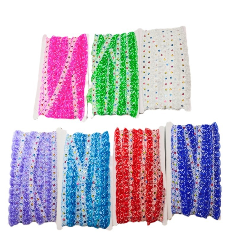 Sequinilla de color doble encaje acessorios DIY acessorios para el hogar blando gorra vestido acessorios Lolita