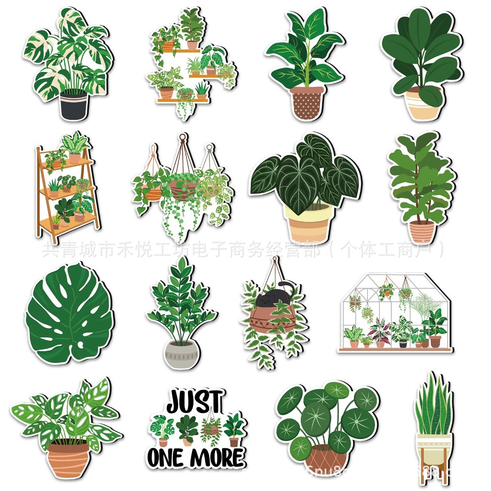 Plantas verdes acrílicas pegatinas de refrigerador tortuga bambú plantas tropicales en maceta pegatinas magnéticas decoración del hogar pizarra pegatinas magnéticas