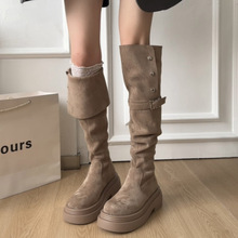 网红骑士长筒靴女2025秋冬季新款厚底小个子马丁靴过膝长靴瘦瘦靴