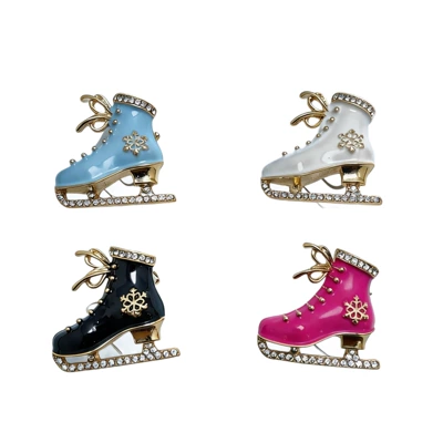 Yaxa sancaqları – ice skate brooch, enamel and