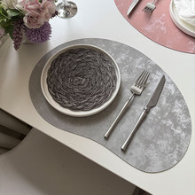 腰果形皮革餐垫芒果仿丝绒隔热垫北欧双面仿丝绸布创意家居餐盘垫