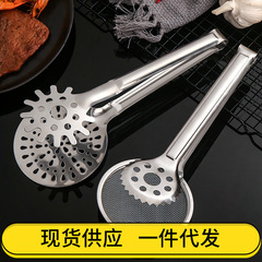 Filterable oil multi-functional food tongs, frying and grilling tongs, stainless steel steak tongs, bread tongs, cross-border product