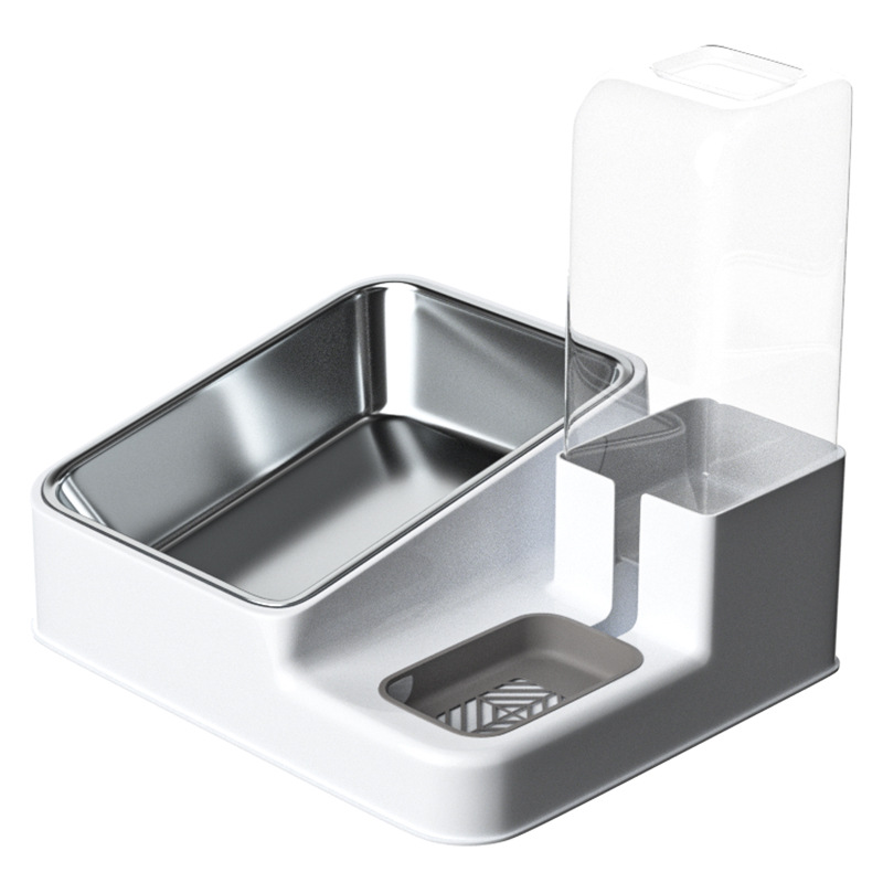 Alimentador para mascotas Dispensador automático para gatos Tazón para gatos de acero inoxidable Tazón para perros Tazón para perros Tanque para perros Anti-volcado