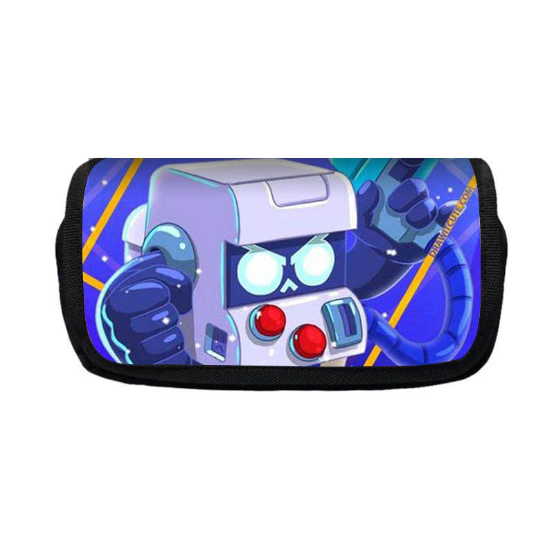 Nuevo salvaje bolsas de lápiz de estudiantes de gran capacidad caja de papelería personaje creativo de niños caja de lápiz doble lote transfronterizo