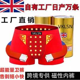 厂家直供跨境爆款英国卫裤22颗磁石保健男士内裤牛奶丝平角裤