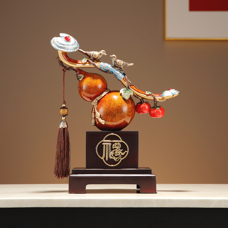 감 Ruyi Gourd 장식품 새로운 중국 거실 TV 내각 와인 캐비닛 홈 액세서리 집 집 새 집 열기 선물