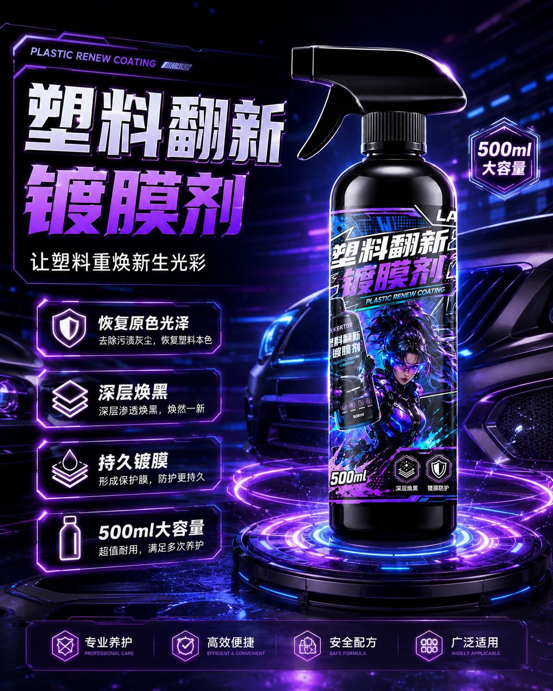 Vehicle Interior Refurbishment, Car-Specific Dashboard Plastic Parts Refurbishment Agent, Maintenance Liquid, Car Interior Cleaner