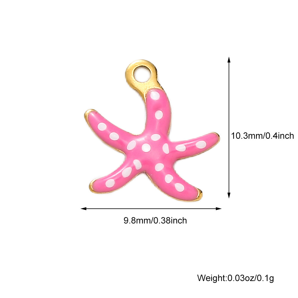 1g Weight Pendant Jewelry Making Type DIY Jewelry Accessories Classification 1 Piece Quantity 304 Stainless Steel Material Starfish, Hippocampus, Fish Pattern All Seasons Season Enamel Design Cute, Marine Style Style 1 Piece 304 Stainless Steel Starfish Hippocampus Fish Pendant DIY Jewelry Accessories 6