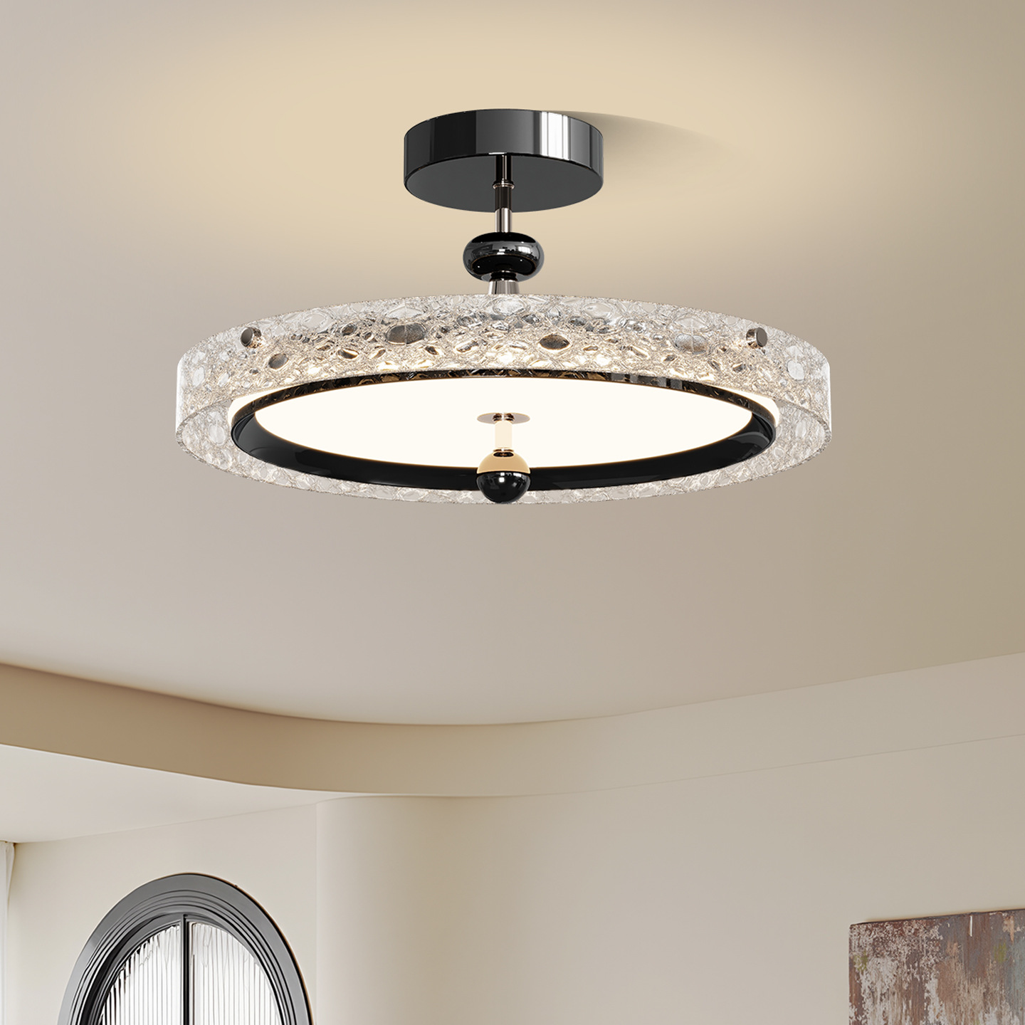 Lámpara de absorción de estilo medieval francés superior sensación de alto nivel de color nuez, viento tranquilo, lámpara de protección de ojos para la habitación principal 293L