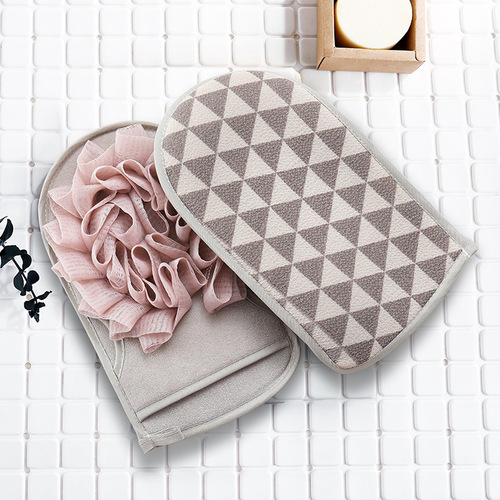 Household double-sided bath towel, bath towel, bathroom bath towel, bath gloves, toiletries, adult bath flower, dust and mud bath ball