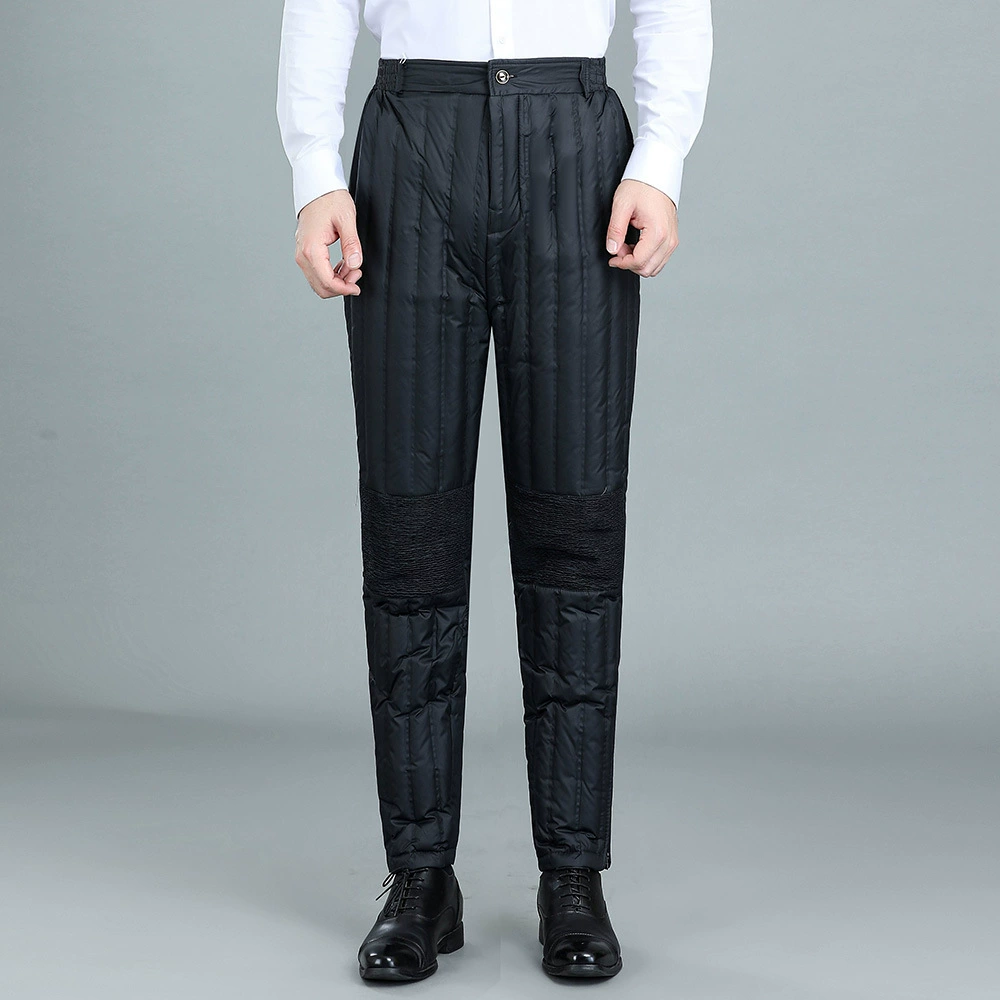 Зимние Мужские Пуховые штаны, верхняя одежда, для среднего и пожилого возраста, Новый пуховик с высокой талией, внутренняя одежда, пуховые штаны
