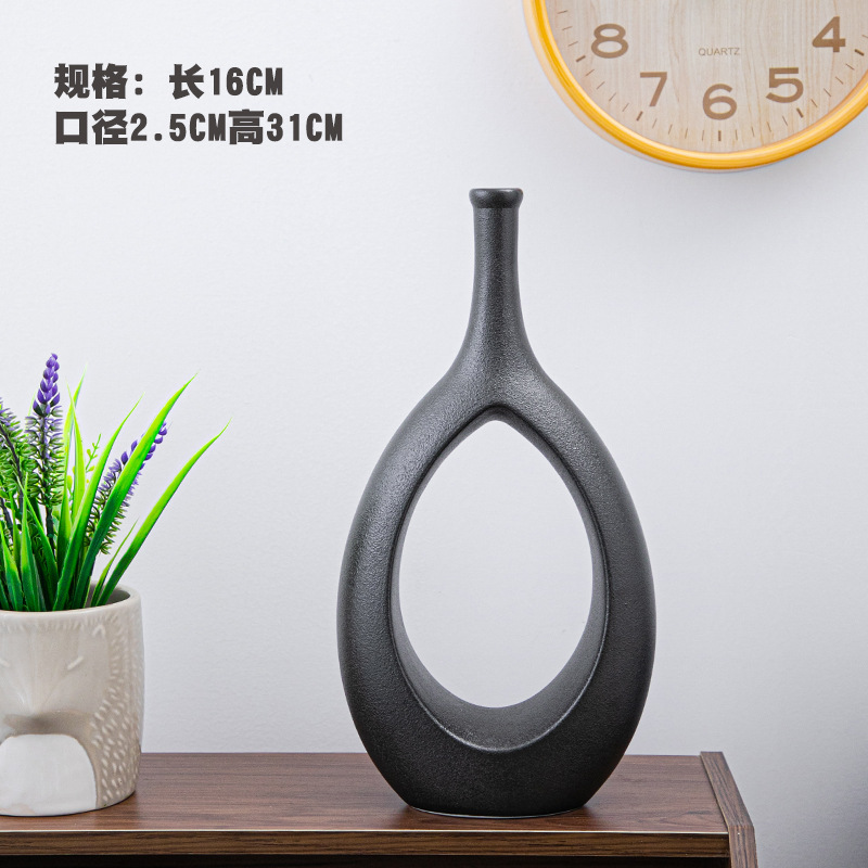 Florero decorativo de cerámica, diseño artístico, ideal para sala de estar, pasillo o habitación, decoración suave y elegante