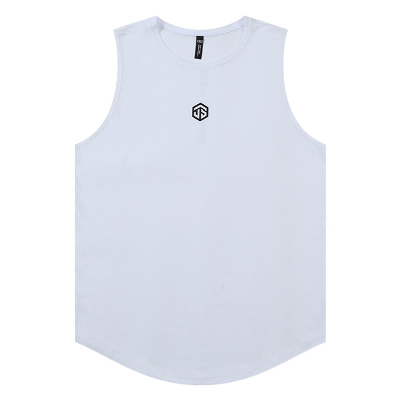 Verano de los hombres corriendo deportes Chaleco de secado rápido fitness transpirable de algodón sin mangas crossbody bottoming undershirt personalizado impreso LOGO
