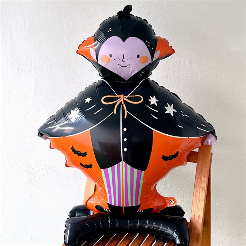 Atmósfera transfronteriza Halloween gigantesco de pie base de globo calabaza esqueleto demonio centro comercial bar café diseño