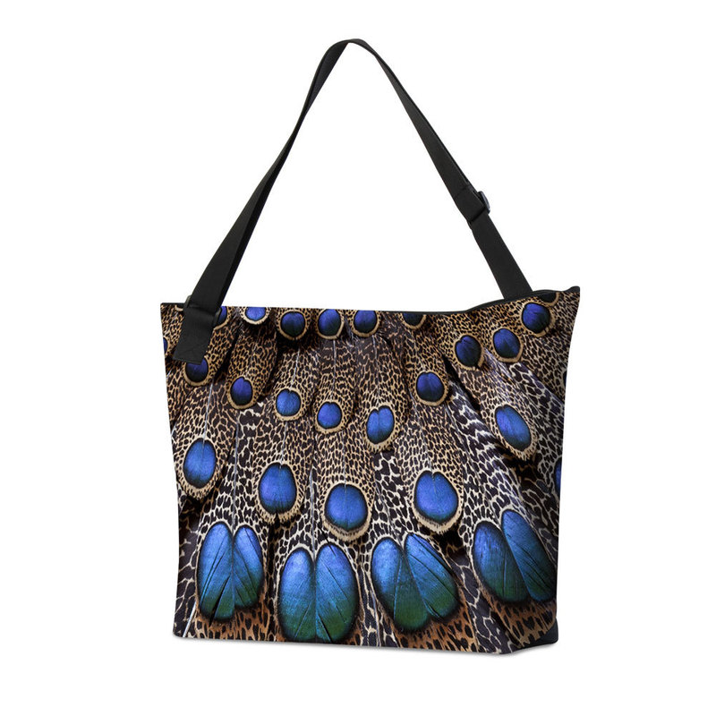 Peacock Feather Pattern Cross-border Outgoing Personalized Printed Shoulder Bag Fashionable Short-distance Travel Bag Peacock Feather Pattern Cross-border Outgoing Personalized Printed Shoulder Bag Fashionable Short-distance Travel Bag