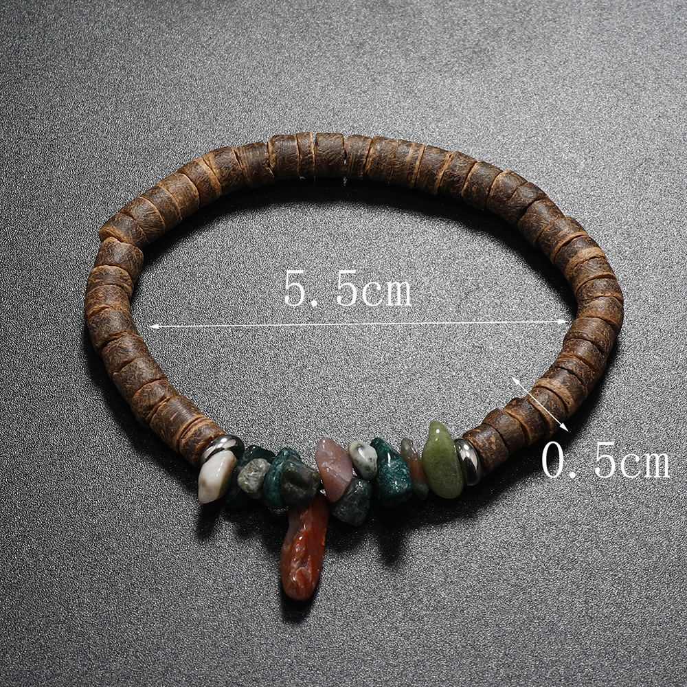20g Weight Bracelets Classification 1 Piece Quantity Casual, Daily, Party Occasion natural stone Material Geometric, Color Block Pattern Unisex Gender Beaded Design Retro Style Retro Geometric Color Block Natural Stone Bracelets In Bulk 6