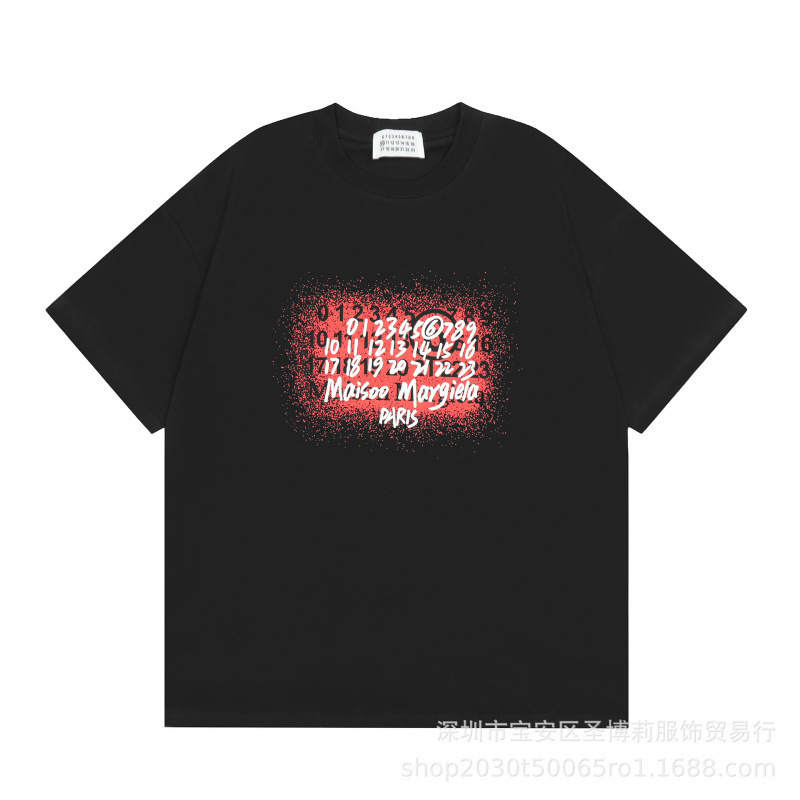 クロスボーダー メゾン マルジェラ マルジェラ デジタル プリント MM6 ピュアコットン 高品質 メンズ Tシャツ レディース 半袖 トレンド|undefined