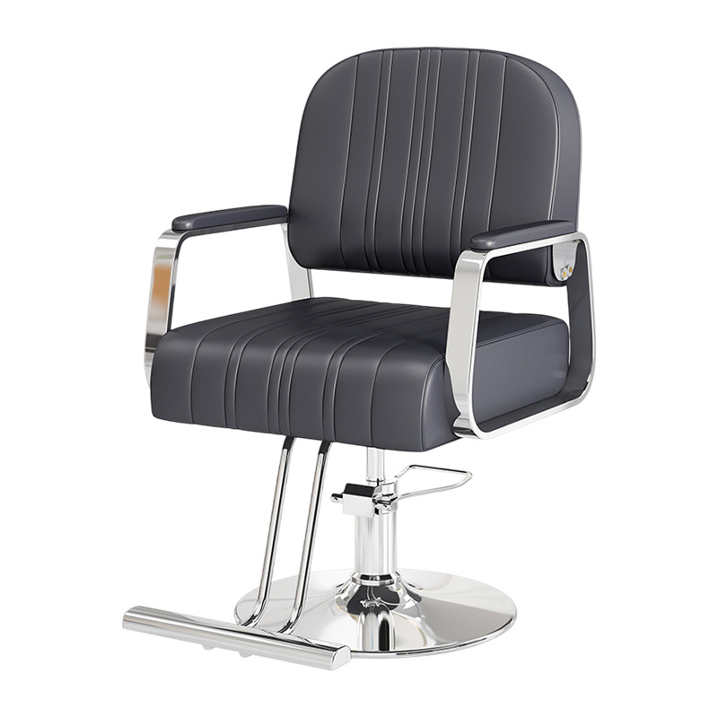 Silla de peluquería red silla de peluquería salón especial de acero inoxidable reposabrazos de elevación giratoria silla de corte de pelo ligera de lujo