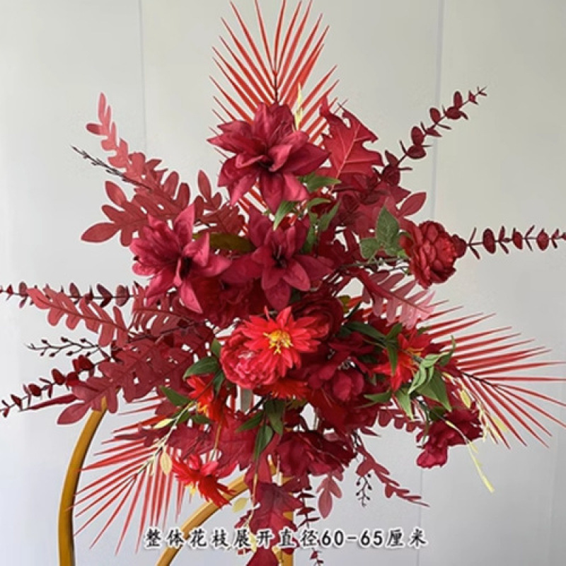婚庆地排花仿真花婚礼布置成品道具新款订婚装饰迎宾路引摆件花排|undefined