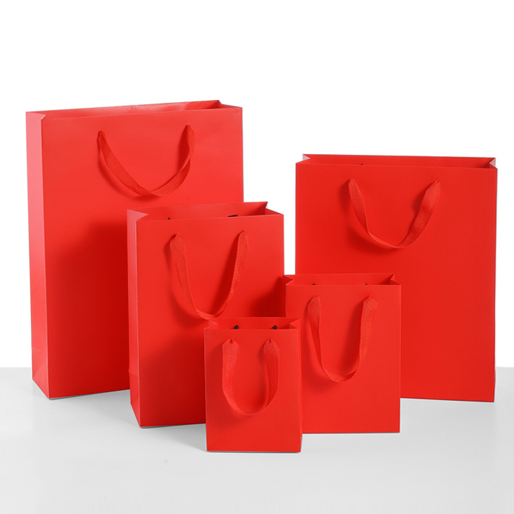 Red festive wedding wedding gift bag wedding candy bag return gift bag handbag wholesale LOGO paper bag