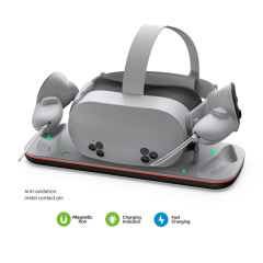 メタクエスト3S VRヘルメット充電ベースクエスチル3ハンドル接点シート充電付きLEDライトバー