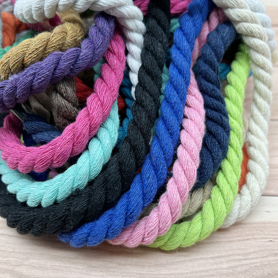 现货8mm三股棉绳彩色绳子手提箱包服装装饰绳8毫米编织绳服饰辅料