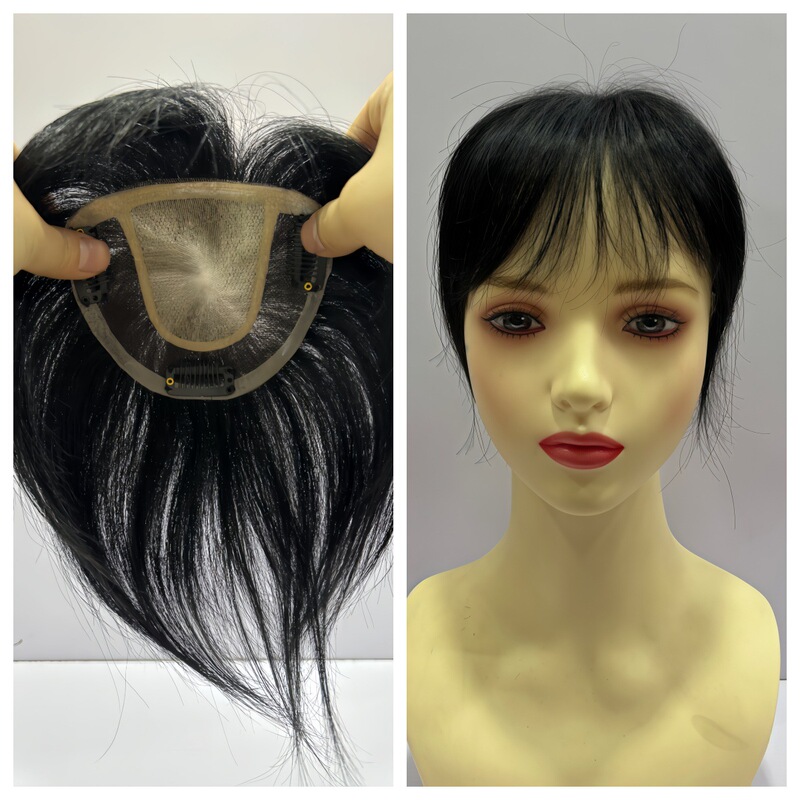 Youyi Wig Manufacturer Direct Sales Women's Real Hair Short Hairpieces Handmade Crochet Hairpieces Hand-Woven Hair Patches