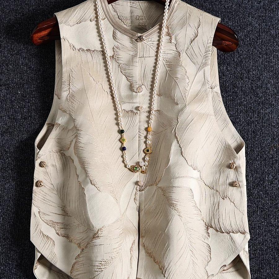 2025 Autumn New Style Chinese Style Vest for Women, Stylish Outerwear Top, High-End New Chinese Style Women's Vest