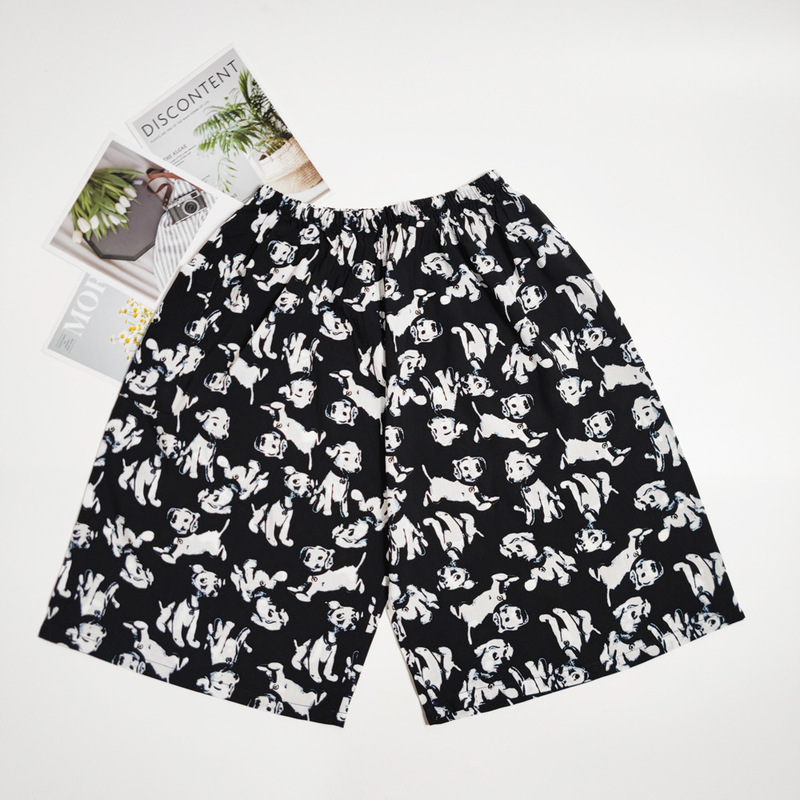 Men's Shorts, 45-Count Cotton Silk Pajama Pants, Summer Thin Breathable Beach Shorts, Men's Street Fashion, Can Be Worn Outside, Cool and Loose-Fitting