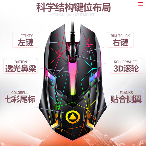 Silver Eagle G6 wired USB illuminated mouse gaming computer accessories Amazon cross-border wholesale manufacturer ebay