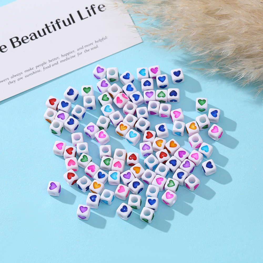 acrylic square bracelet heart-shaped heart shaped