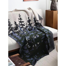 北欧森林秋冬加厚休闲毯子毛毯单人盖毯半边绒沙发毯空调披肩装饰