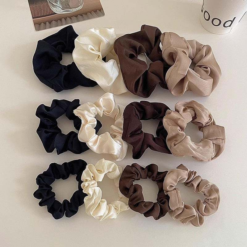 Temperamento satén anillo de cabello de bolas de cabello de mujer cuerda de cabello de alta elasticidad correa de goma duradera de alta calidad