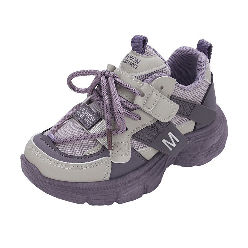 Calzado deportivo para niños Calzado de red para niños 2025 primavera nuevo estilo suela suave zapatos transpirables para niñas zapatos de papá de todo fósforo para niños grandes