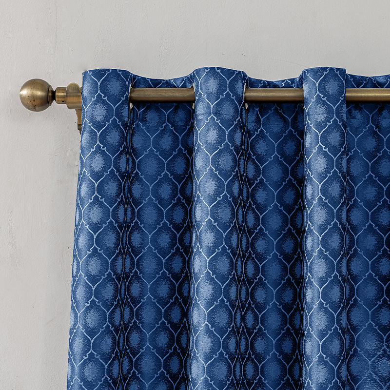 Amazon transfronterizo Shaoxing productos terminados cortinas jacquard opacas sala de estar dormitorio perforado comercio exterior TEMU cortina opacas al por mayor