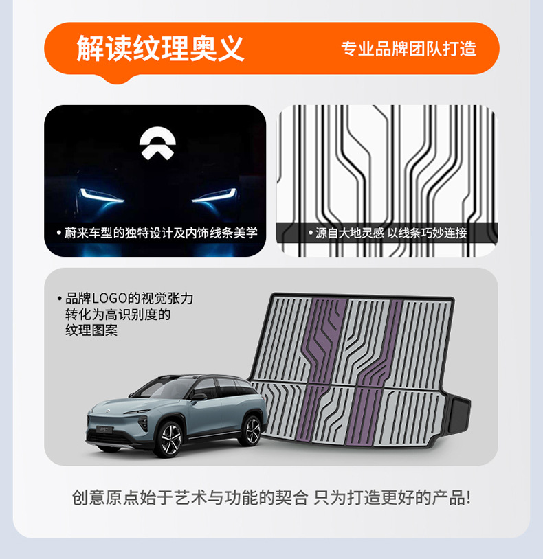 Suitable for Nio Es8 Es6 Ec6 Et5 Et9 Es9 Special Vehicles, Colorful Tpe Car Trunk Mat