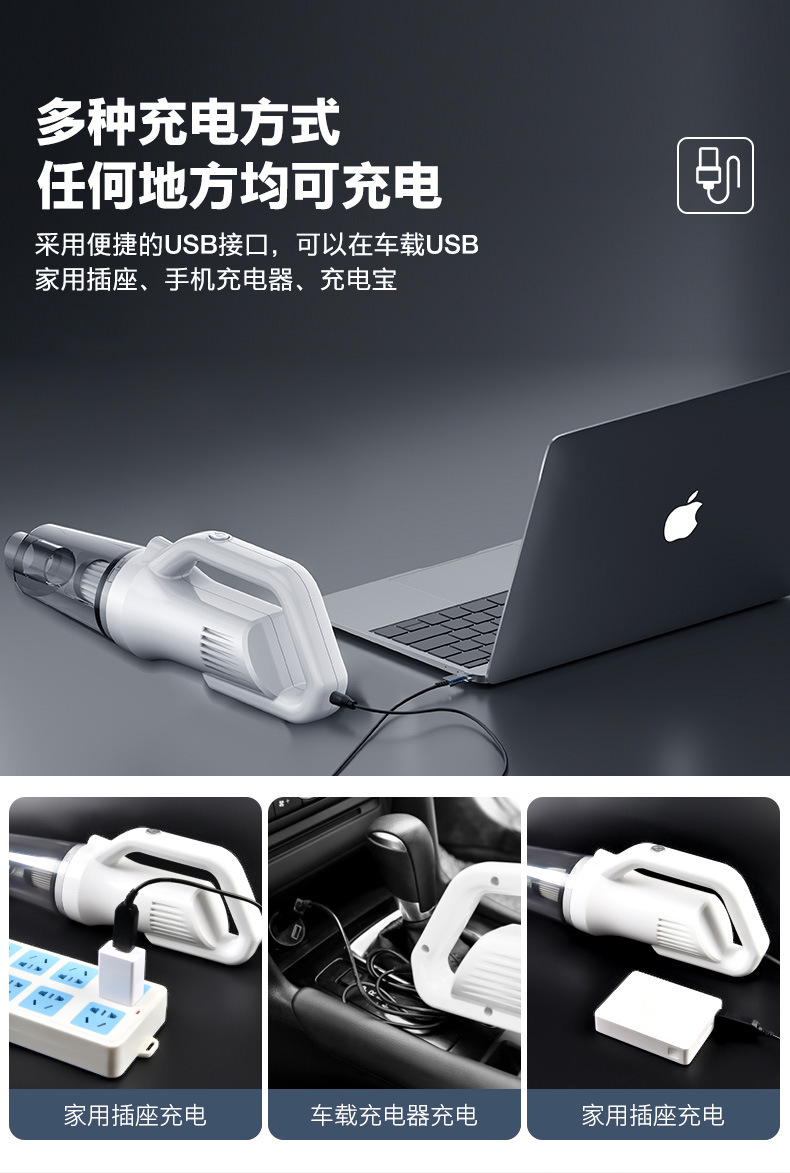 Cross-Border Household Handheld Vacuum Cleaner Car Dog Hair Suction Pet Hair Vacuum Cleaner Push Rod Low Noise Vacuum Cleaner High Power